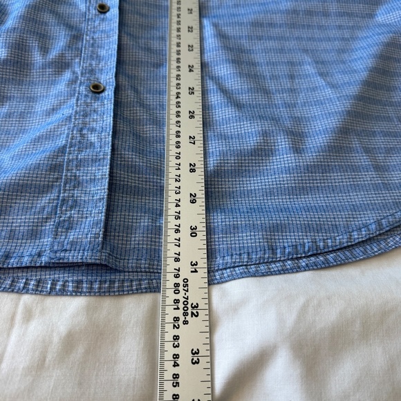 GERRY Men's‎ Short Sleeve Micro-Check Button Up Shirt Blue Size XXL Flap Pockets - Picture 10 of 13